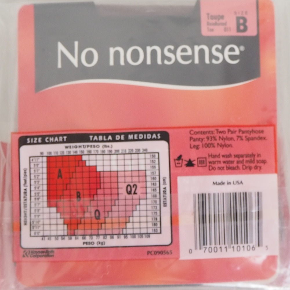 VTG New No Nonsense Regular Pantyhose Lot Size B Reinforced Toe 6 Pairs Various‎ - Picture 11 of 14